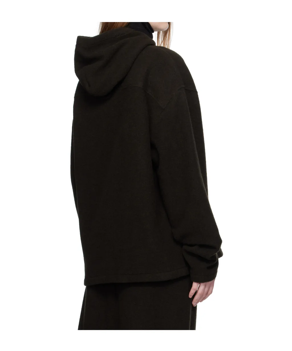Wool Fleece Hooded Sweatshirt