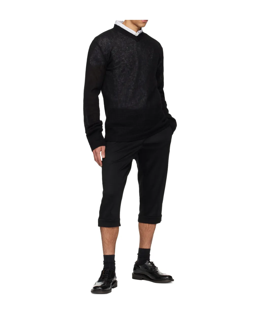 Ribbed Knit V-Neck Sweater