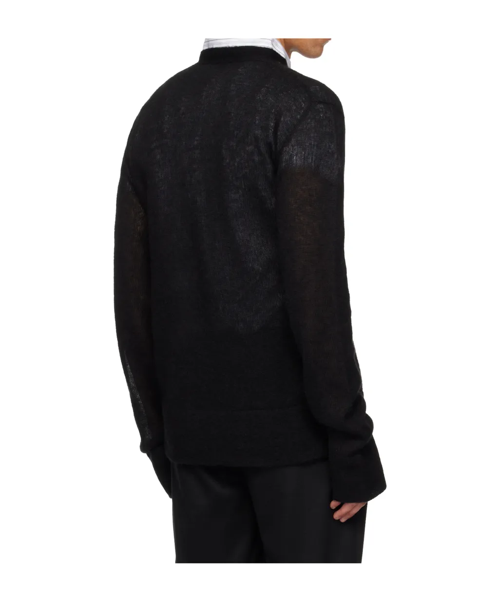 Ribbed Knit V-Neck Sweater