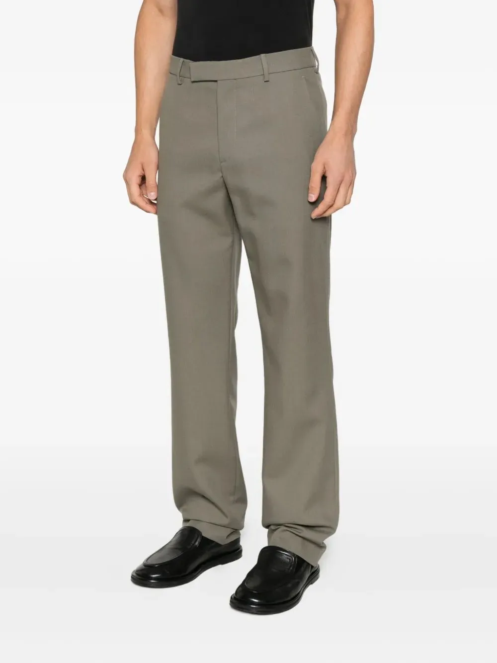 Fitted Wool Casual Pants