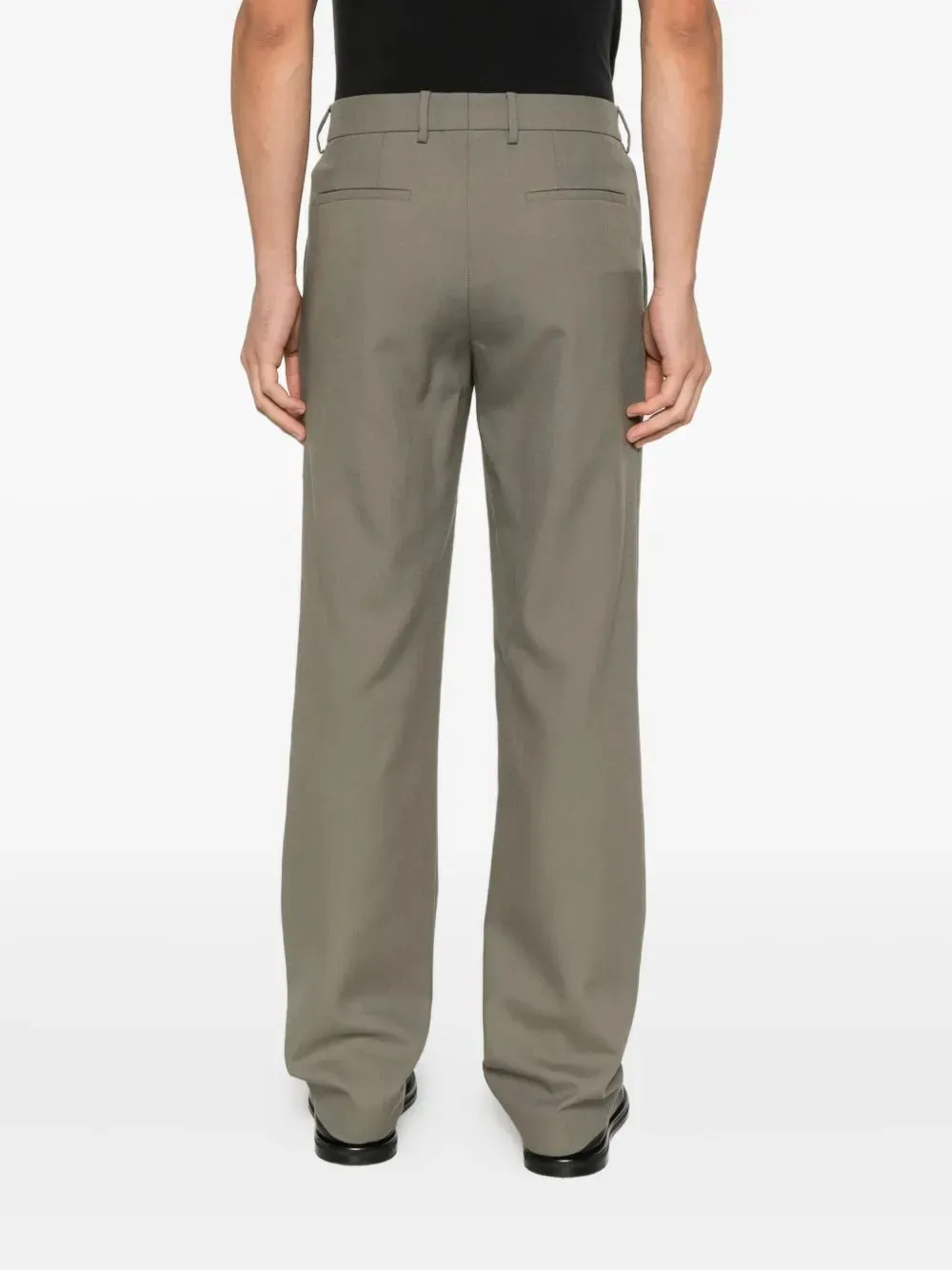 Fitted Wool Casual Pants