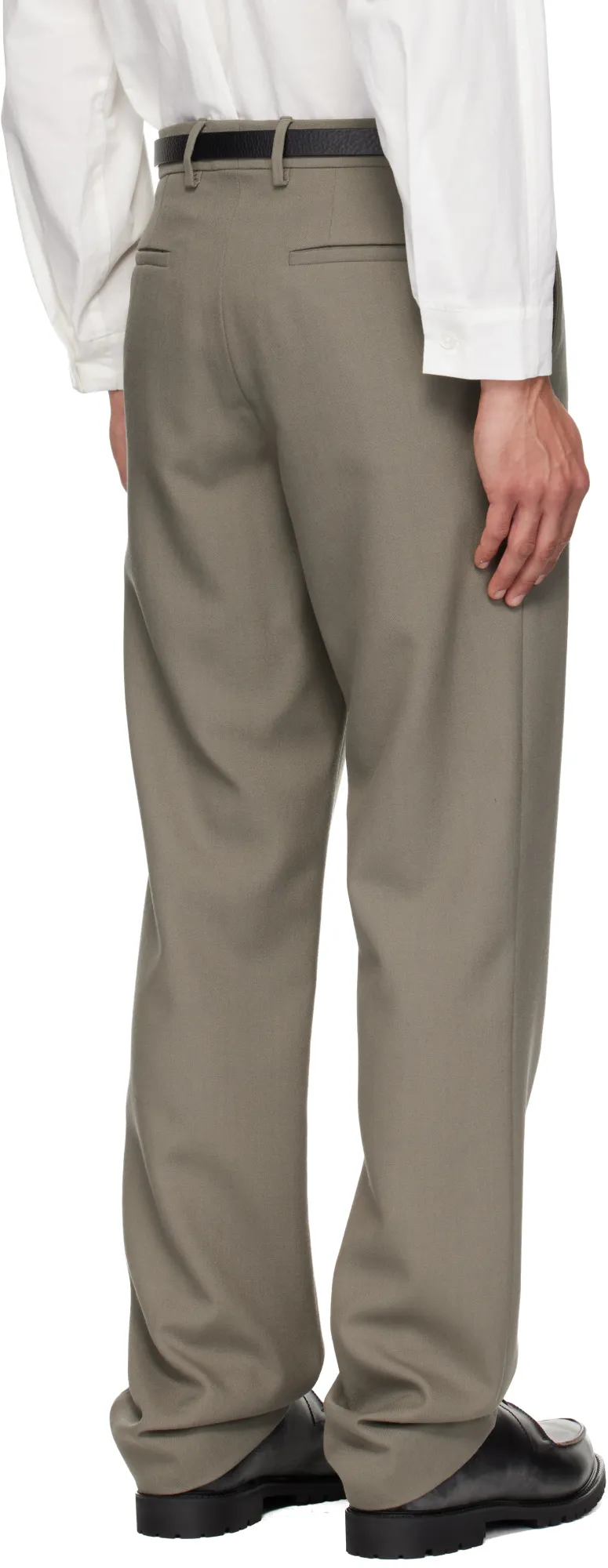 Fitted Wool Casual Pants