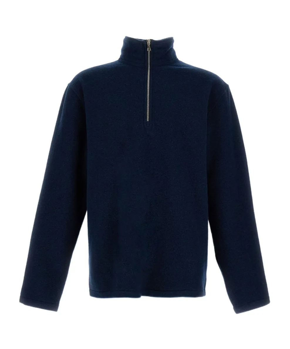 Virgin Wool Zip-Up Sweater