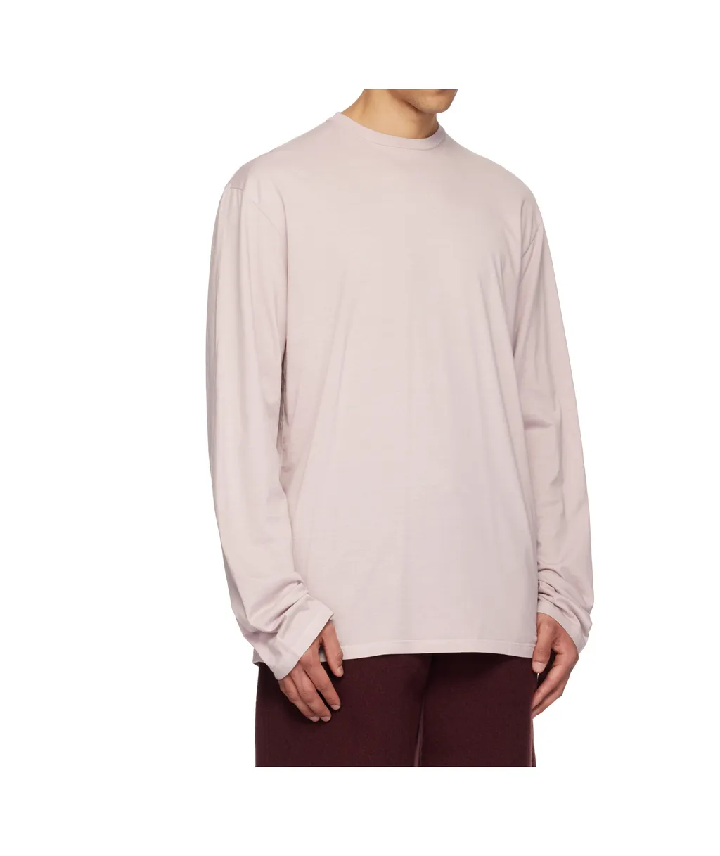 Crew Neck Knitted Cotton T-Shirt