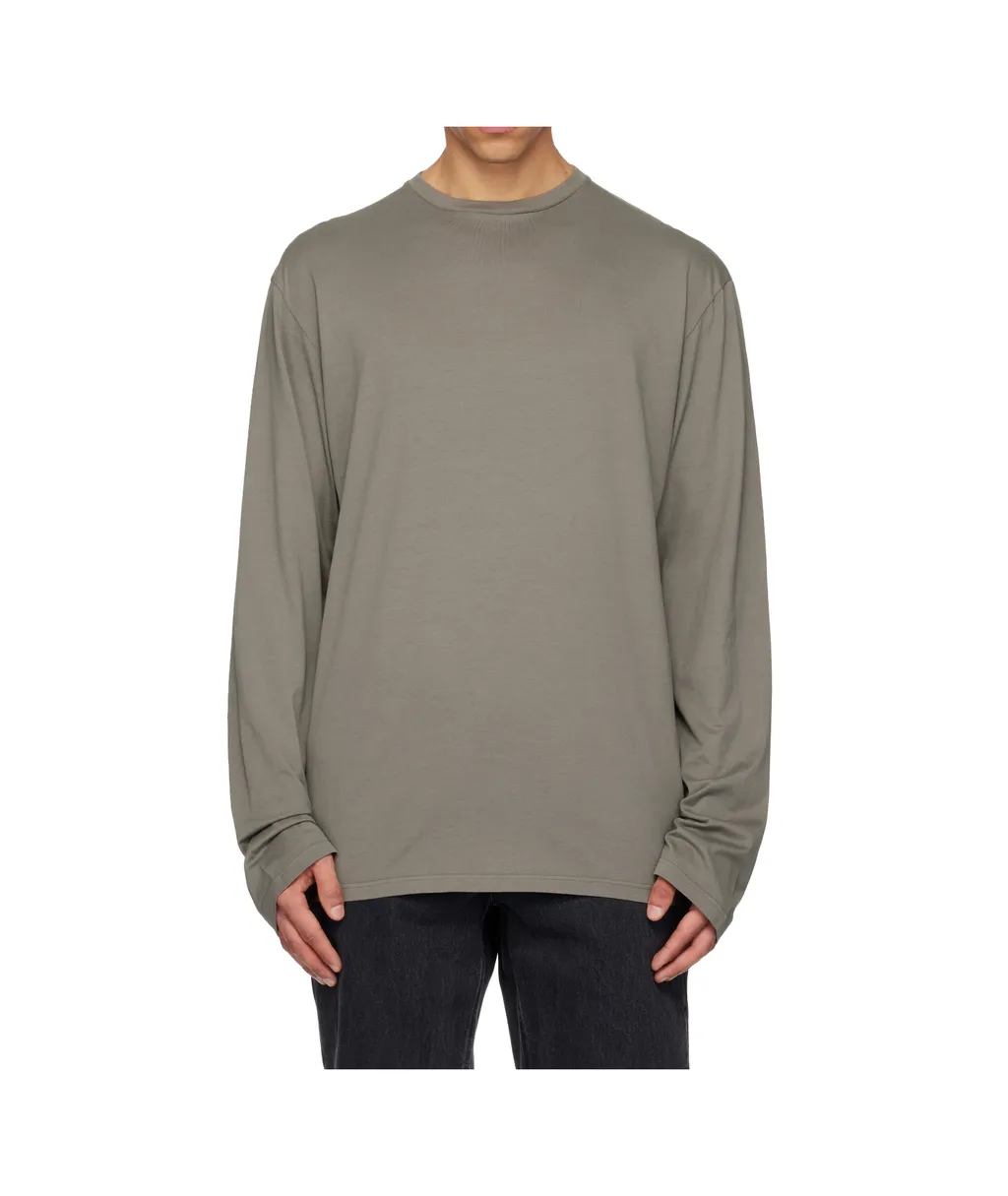 Crew Neck Knitted Cotton T-Shirt