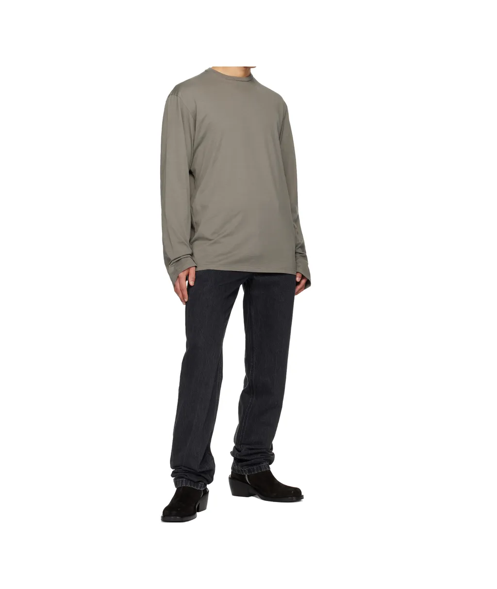 Crew Neck Knitted Cotton T-Shirt