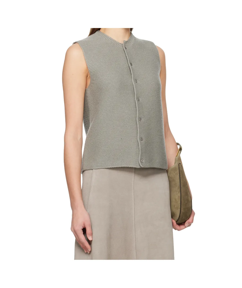 Tyrolean Gilet Wool Sleeveless Cardigan
