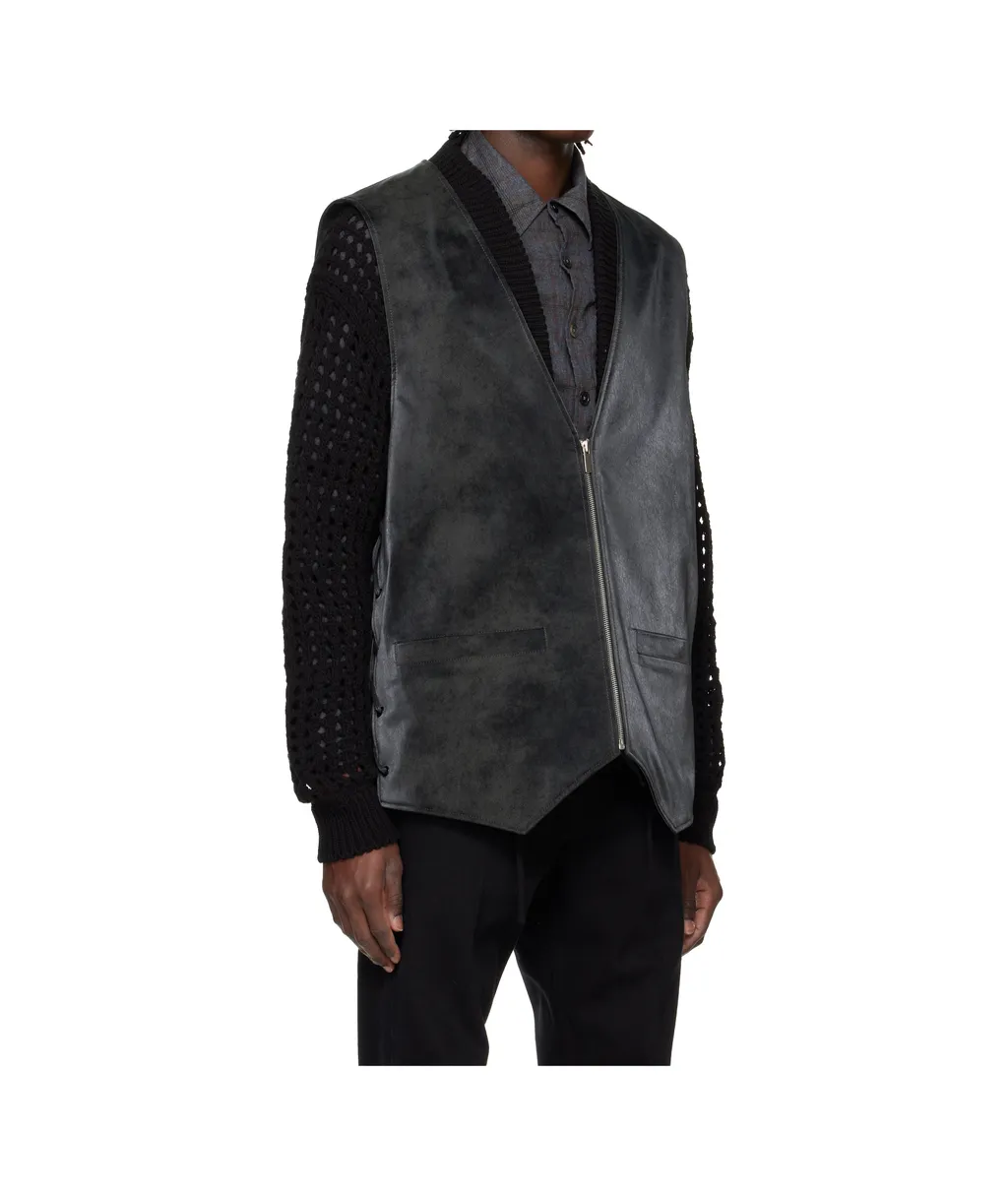 Knotted Faux Suede Vest