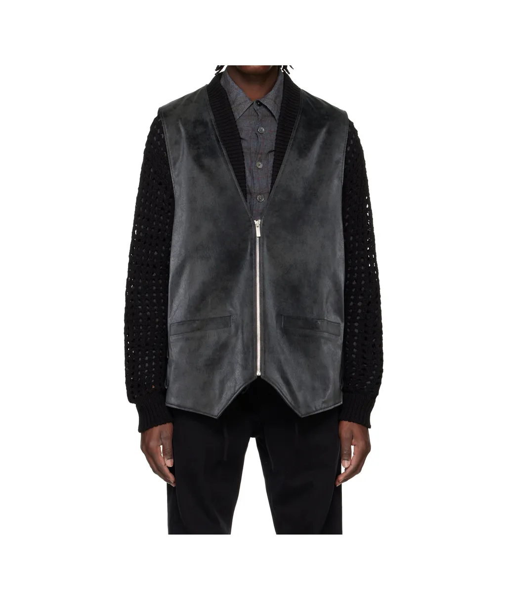 Knotted Faux Suede Vest