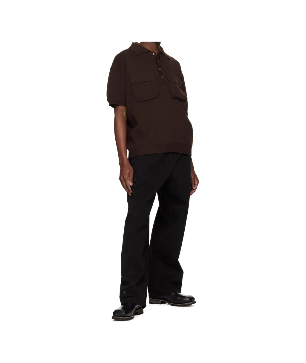 Wool Blend Short-Sleeved Polo Shirt
