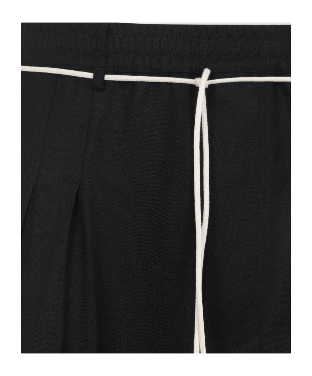 Drawstring Wool Casual Pants