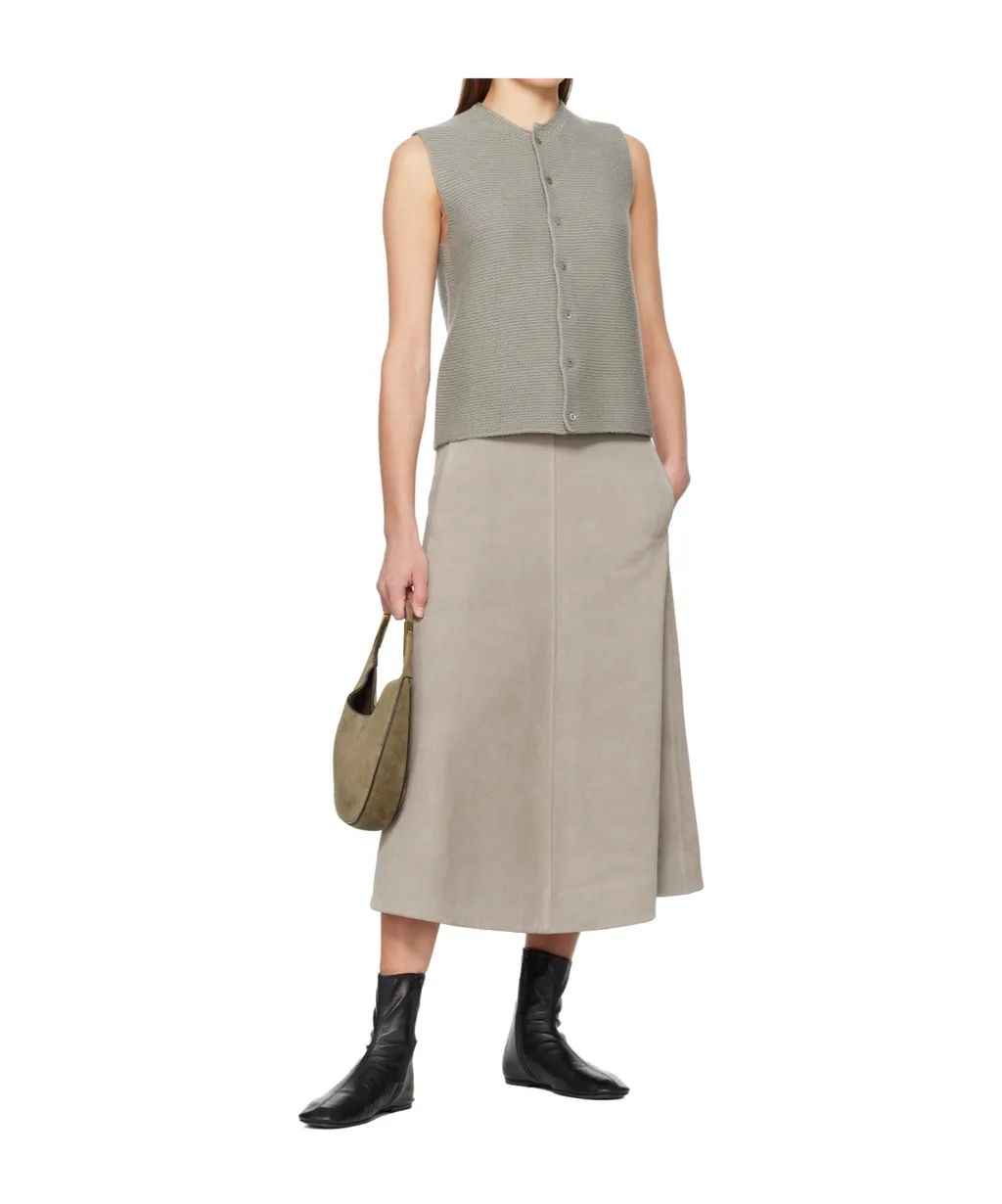 Crust Suede Midi Skirt