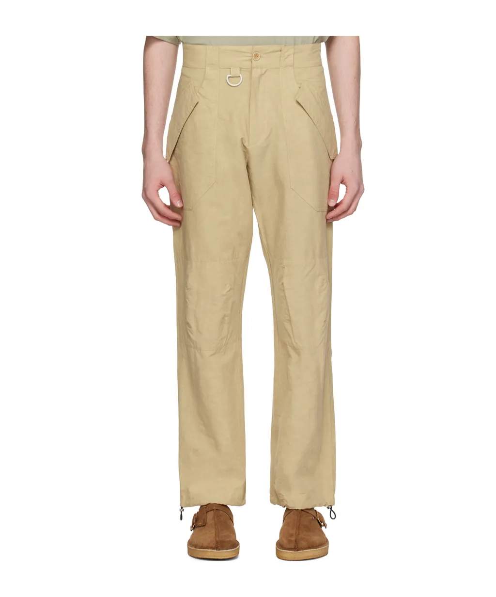 Slub-Texture Straight Trousers