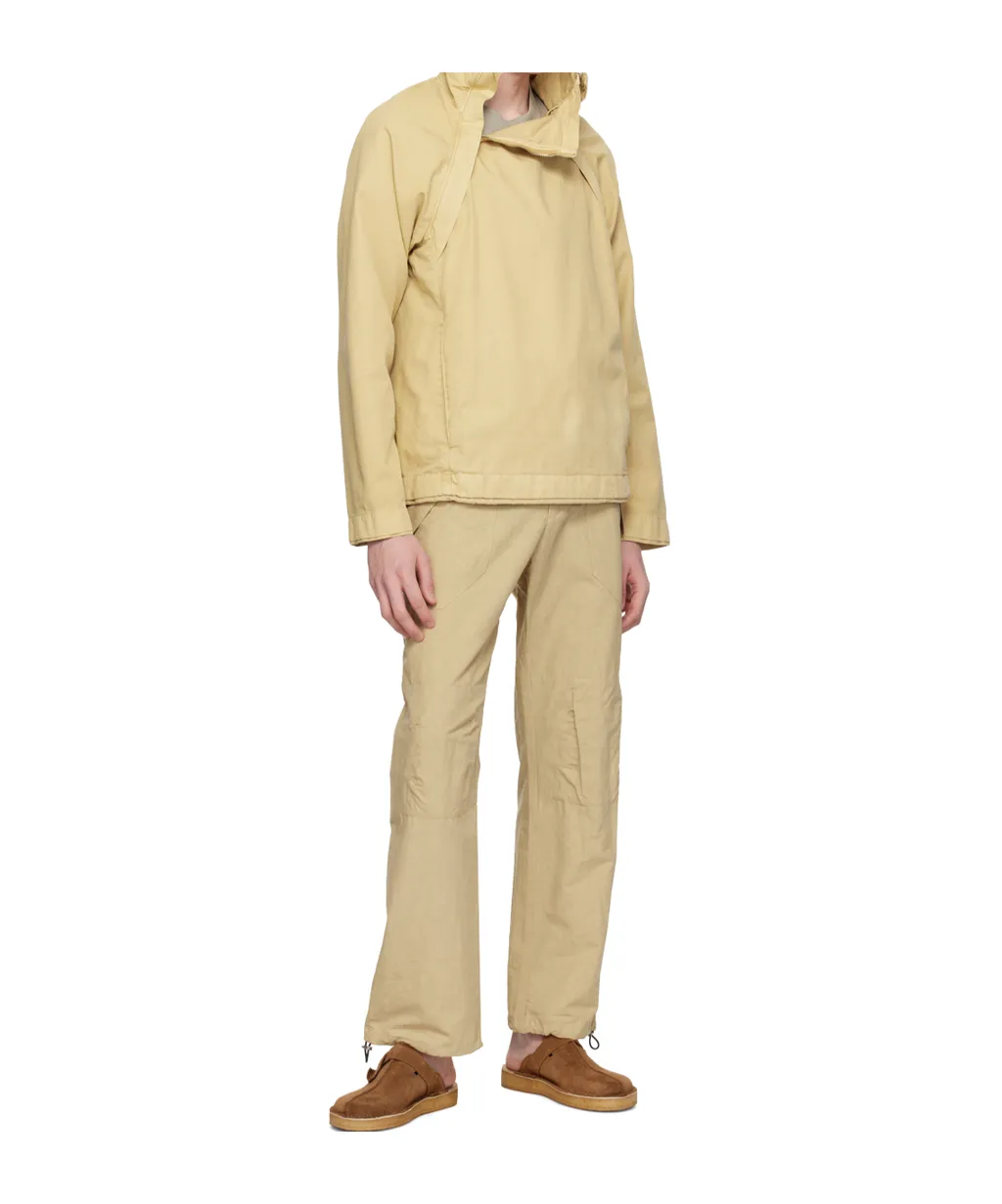 Slub-Texture Straight Trousers