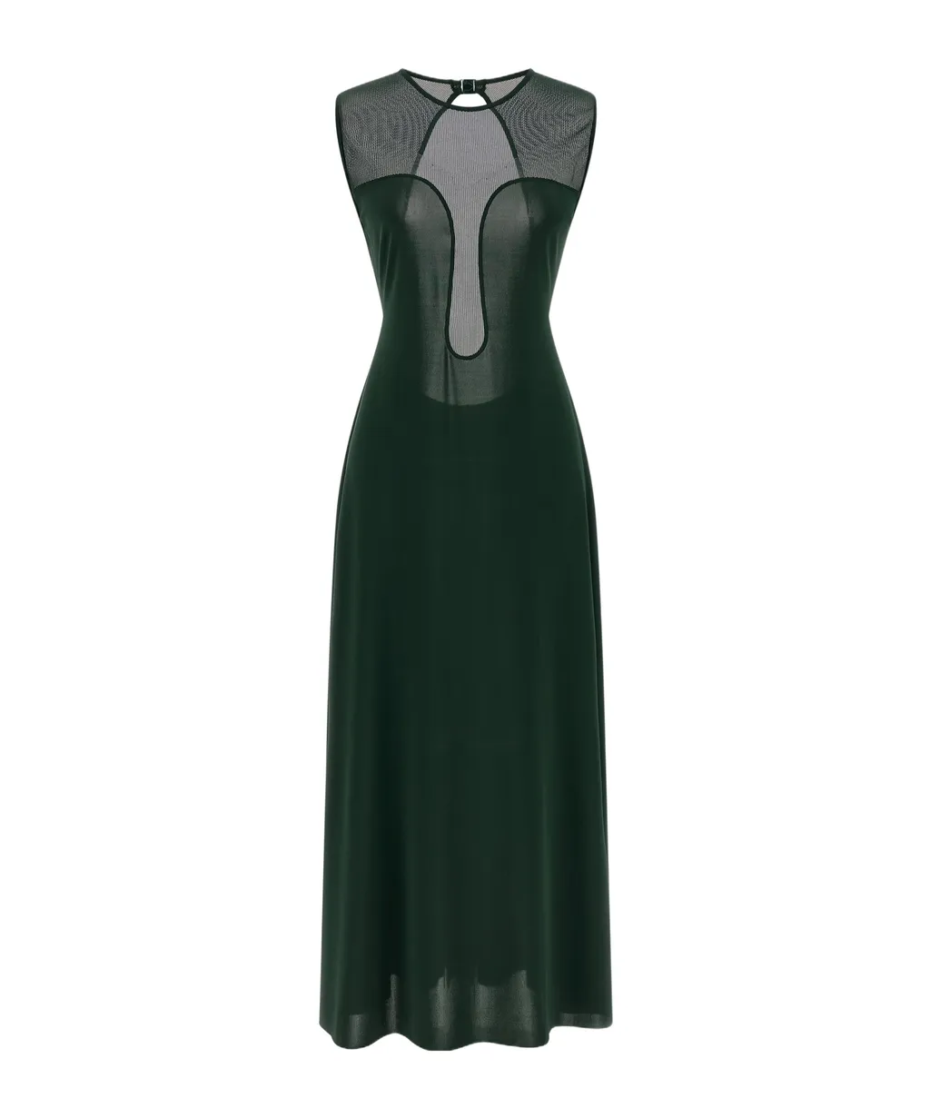 Eres Scene Mesh Insert Long Dress