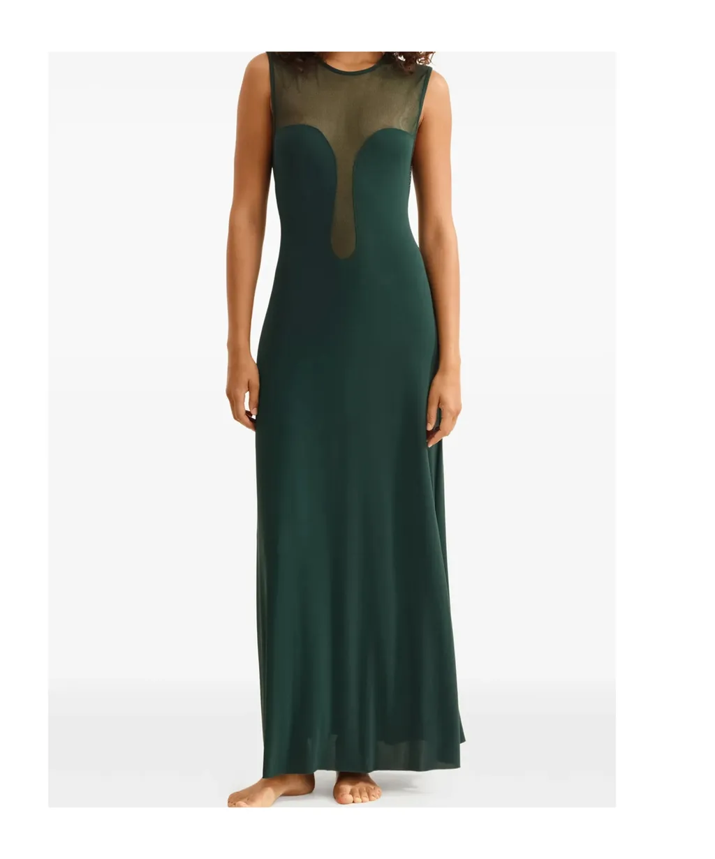 Eres Scene Mesh Insert Long Dress