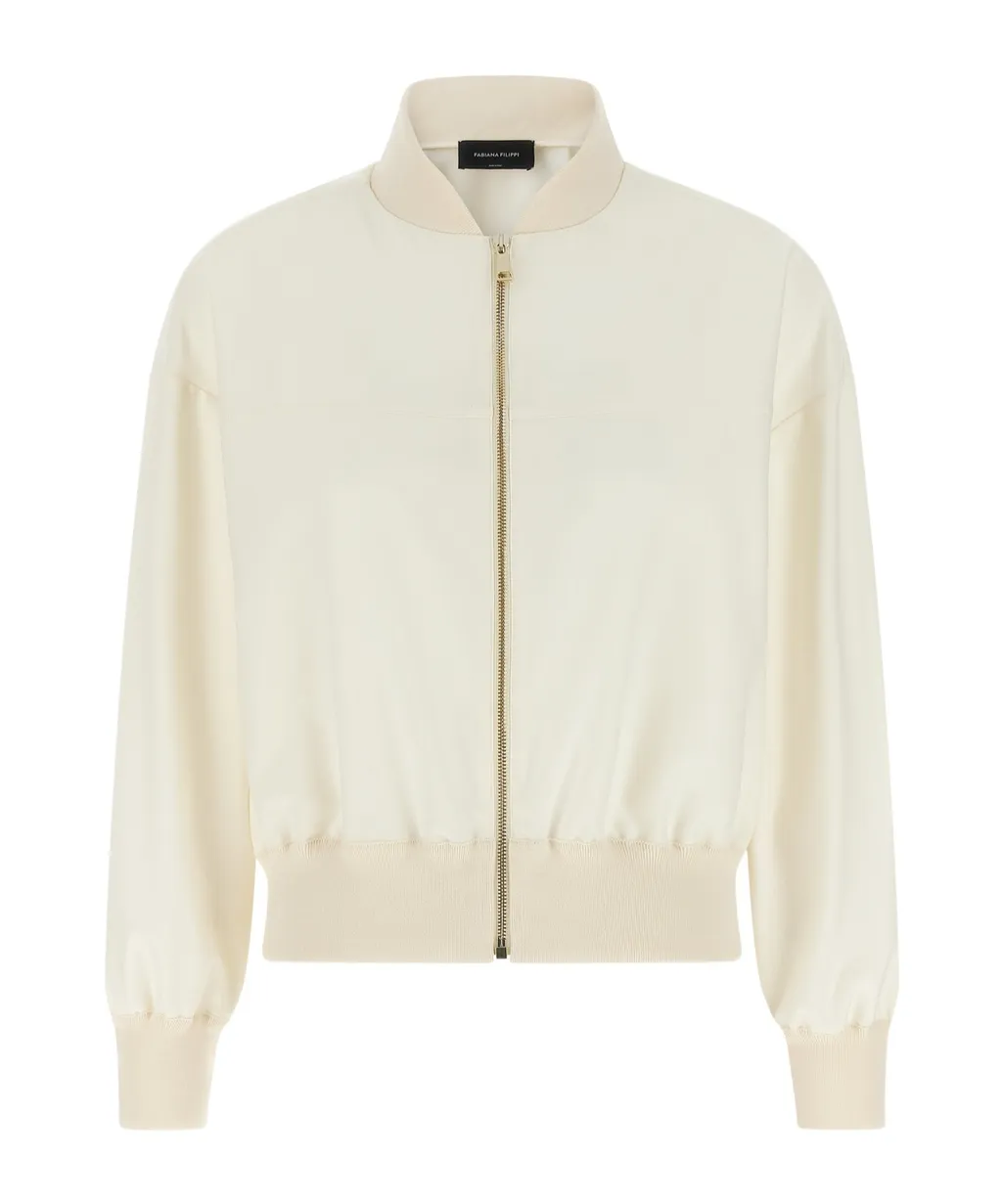Fabiana Filippi Lace-Insert Bomber Jacket