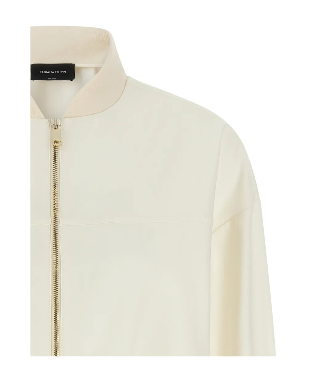 Fabiana Filippi Lace-Insert Bomber Jacket
