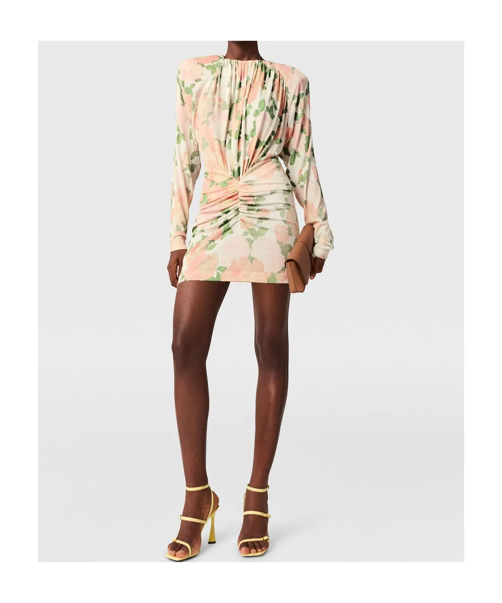 Stella Mccartney Peony Print Long-Sleeve Mini Dress