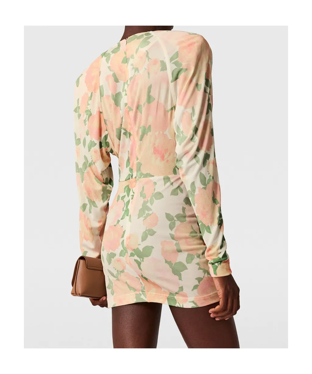 Stella Mccartney Peony Print Long-Sleeve Mini Dress