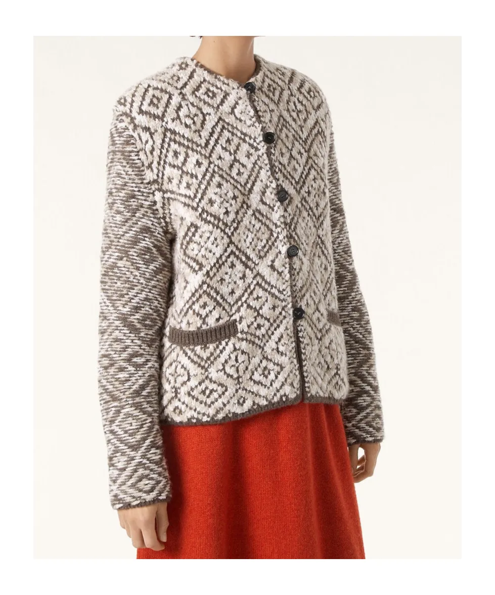 Paroo Jacquard Knit Cashmere Cardigan