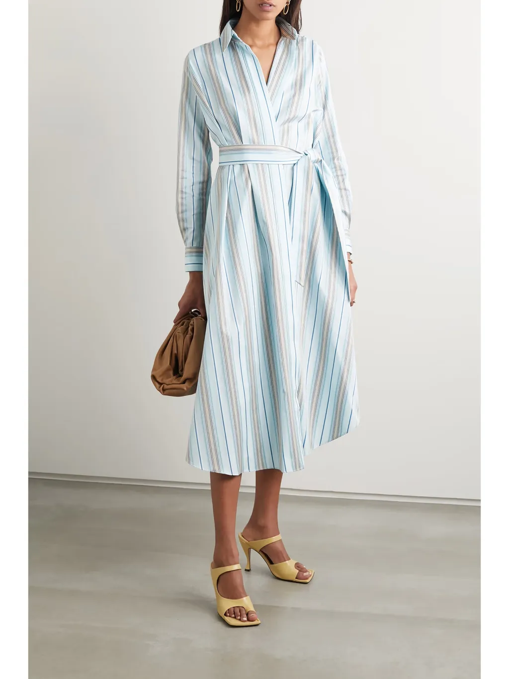 Striped Wrap Dress With Laces
