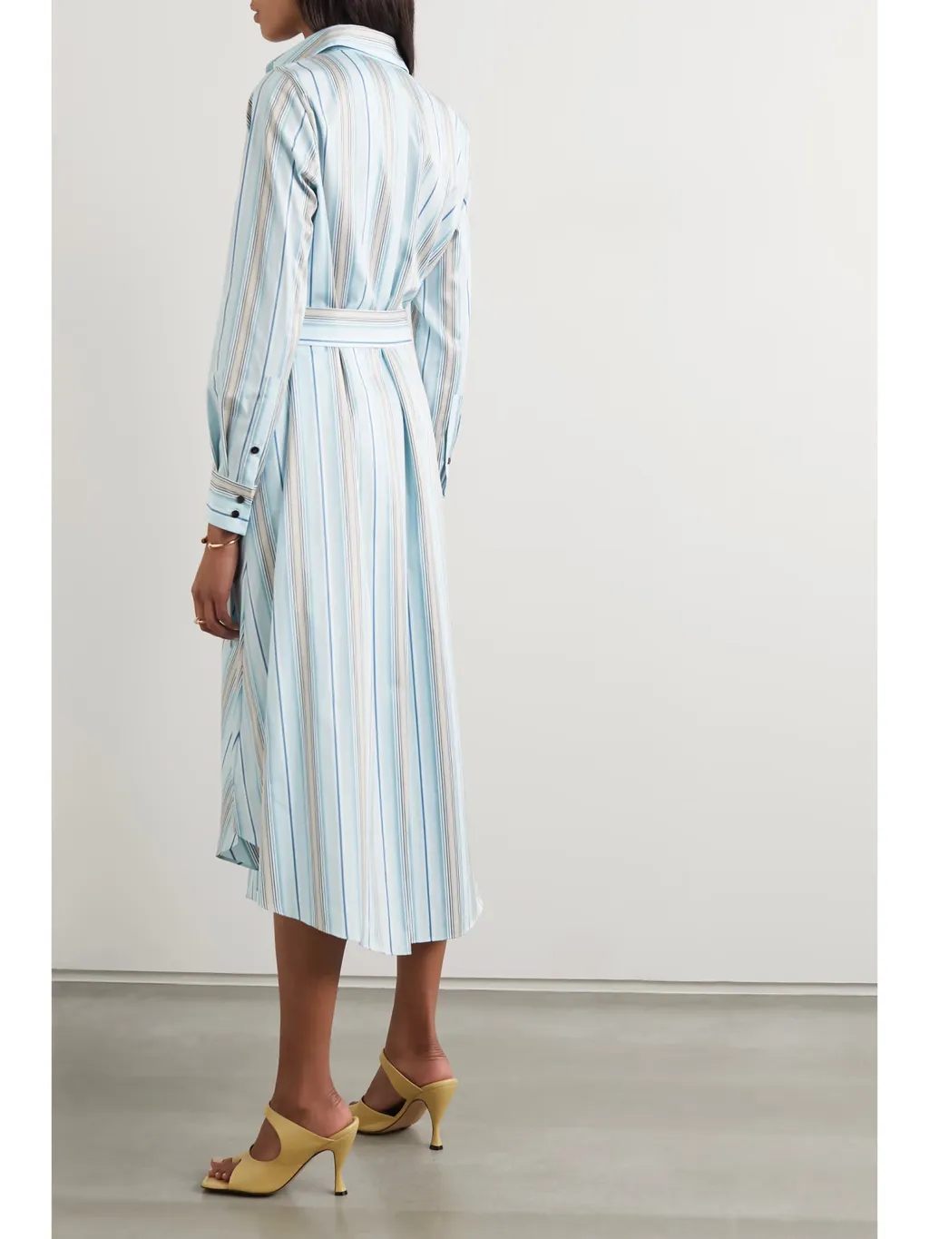 Striped Wrap Dress With Laces