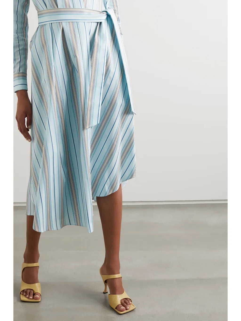 Striped Wrap Dress With Laces