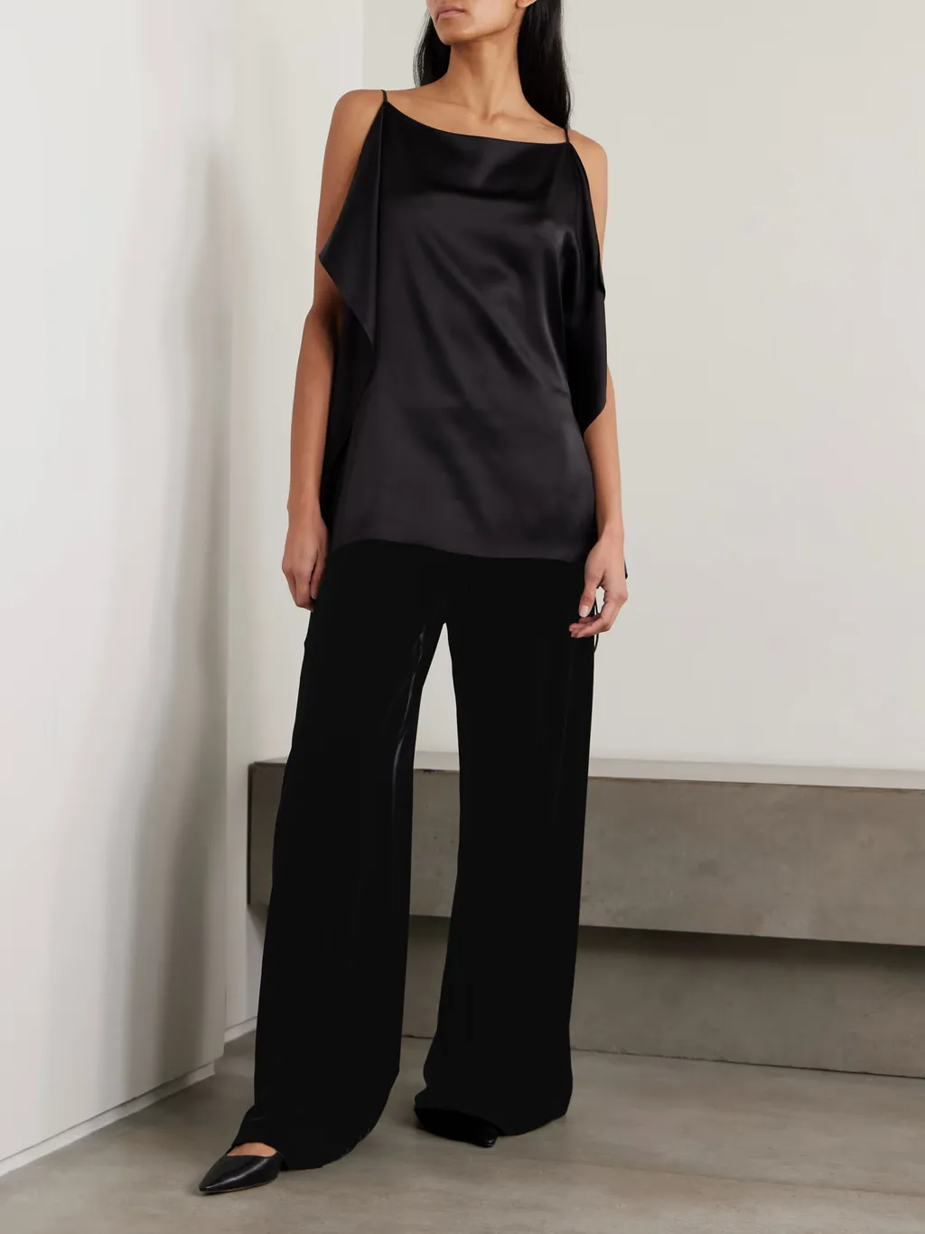 Elezar Velvet Wide-Leg Casual Pants