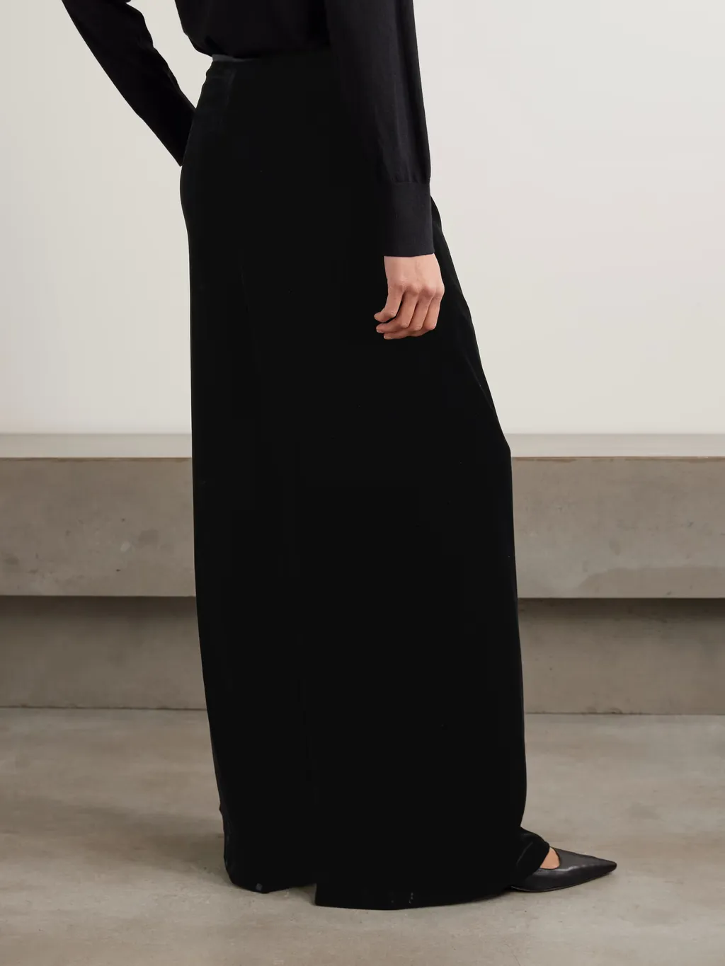 Elezar Velvet Wide-Leg Casual Pants