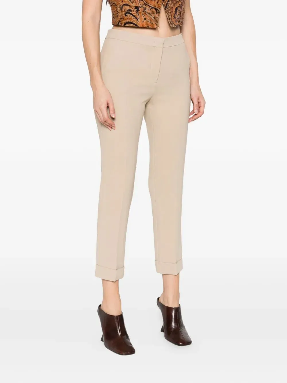 Etro Mid-Rise Tailored Cady Cigarette Trousers