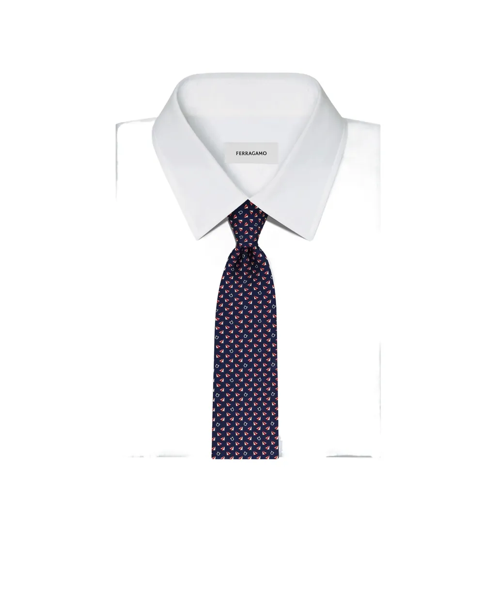 Mail Print Silk Tie