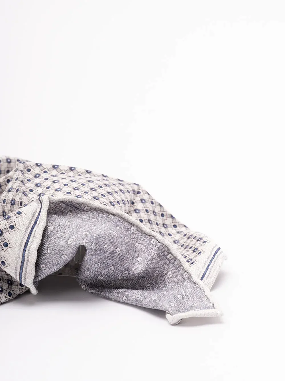 Geometric-Pattern Silk Pocket Square