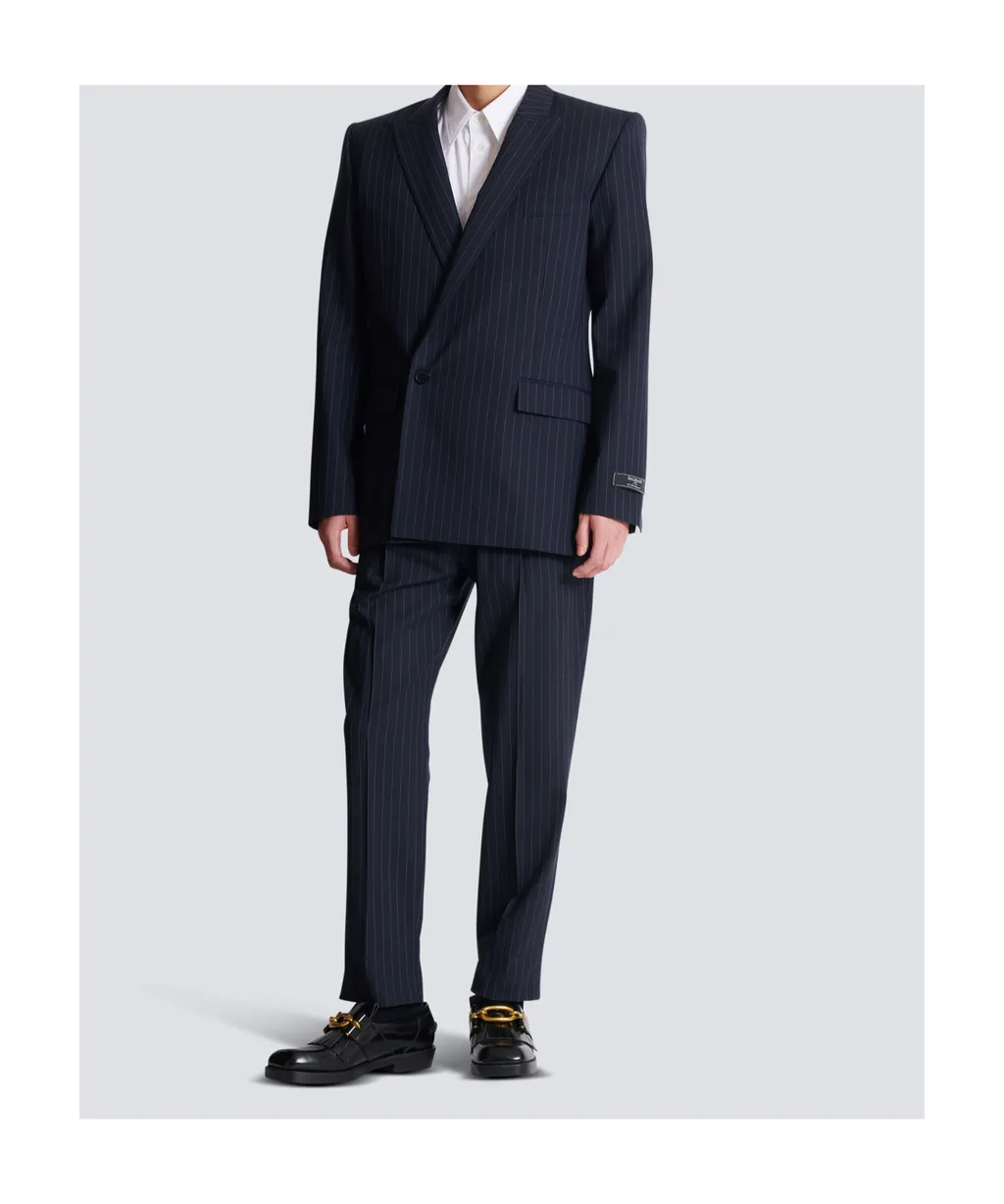 Wool Pinstripe Blazer