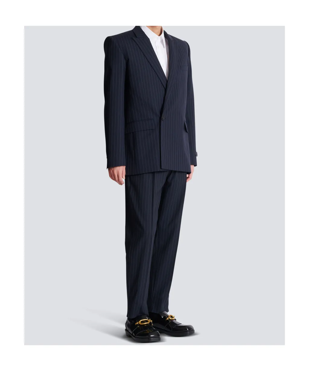 Wool Pinstripe Blazer