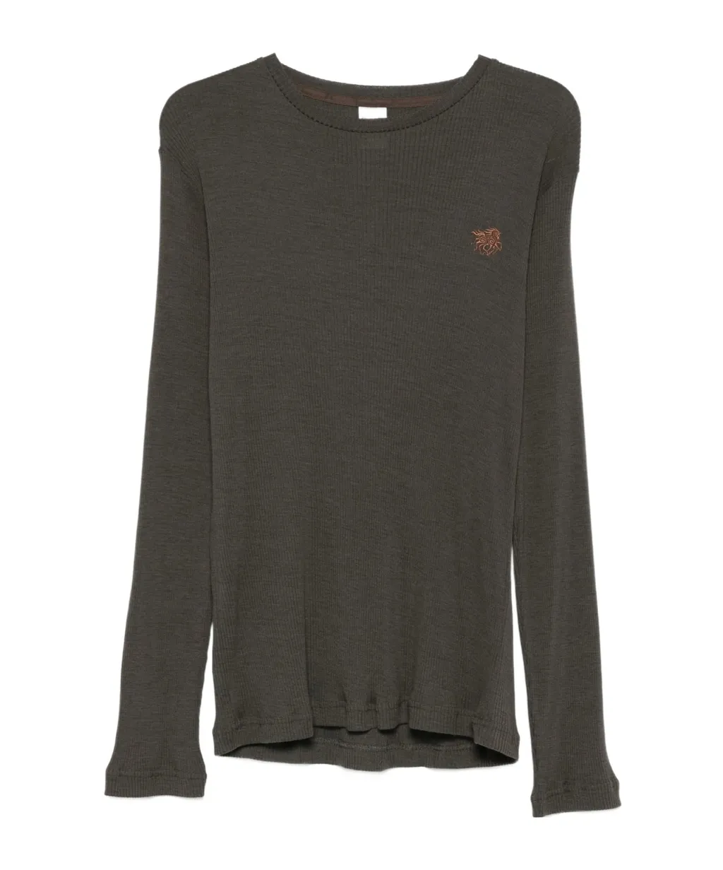 Wool Blend Long-Sleeved Knit Sweater