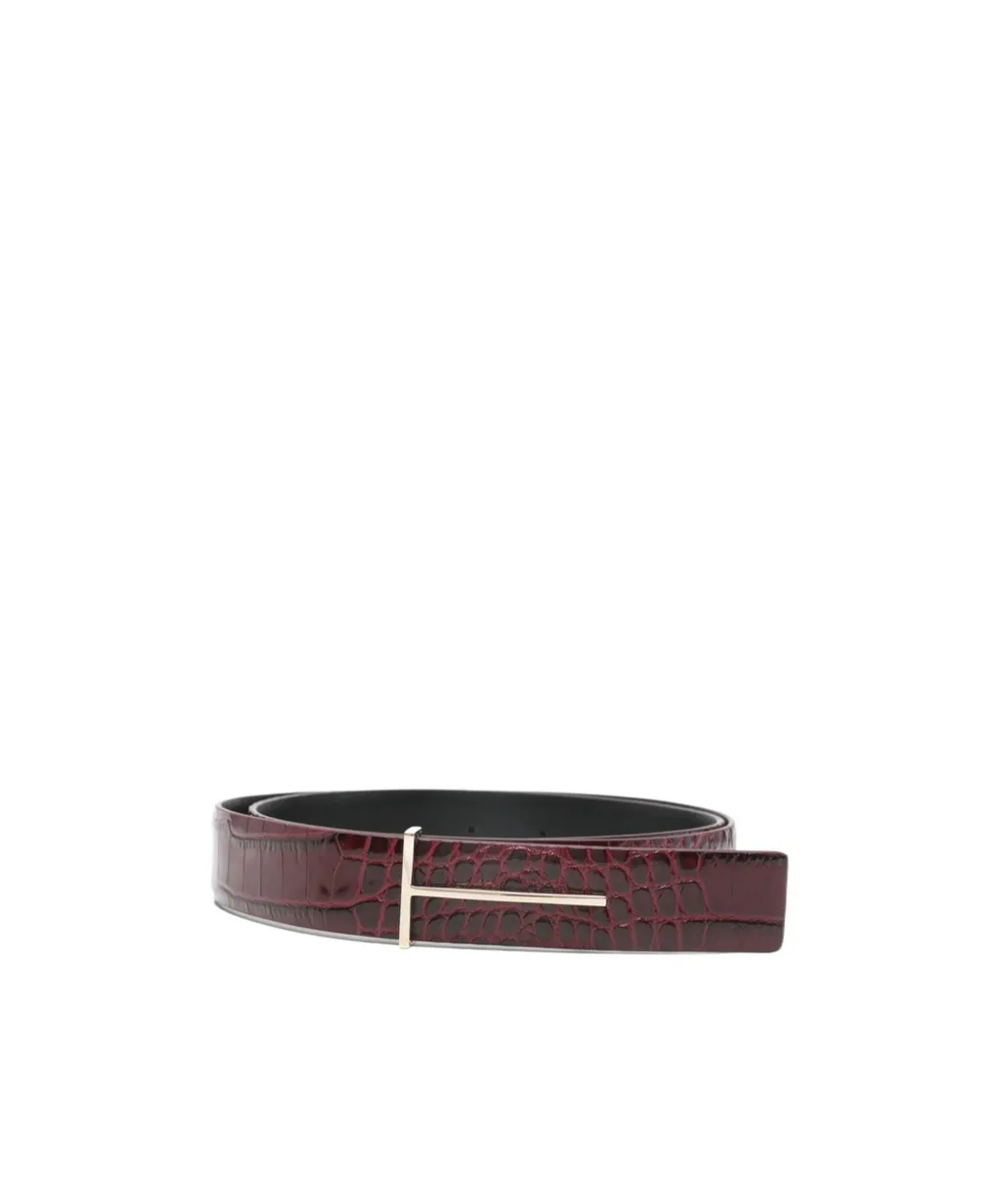 Tom Ford Logo Plaque Embossed Belt