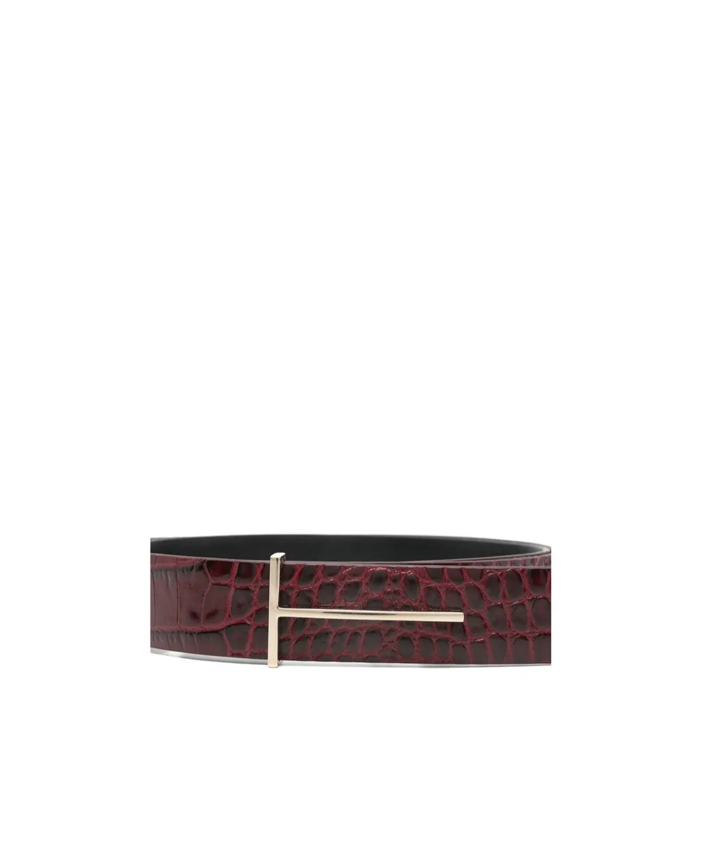 Tom Ford Logo Plaque Embossed Belt