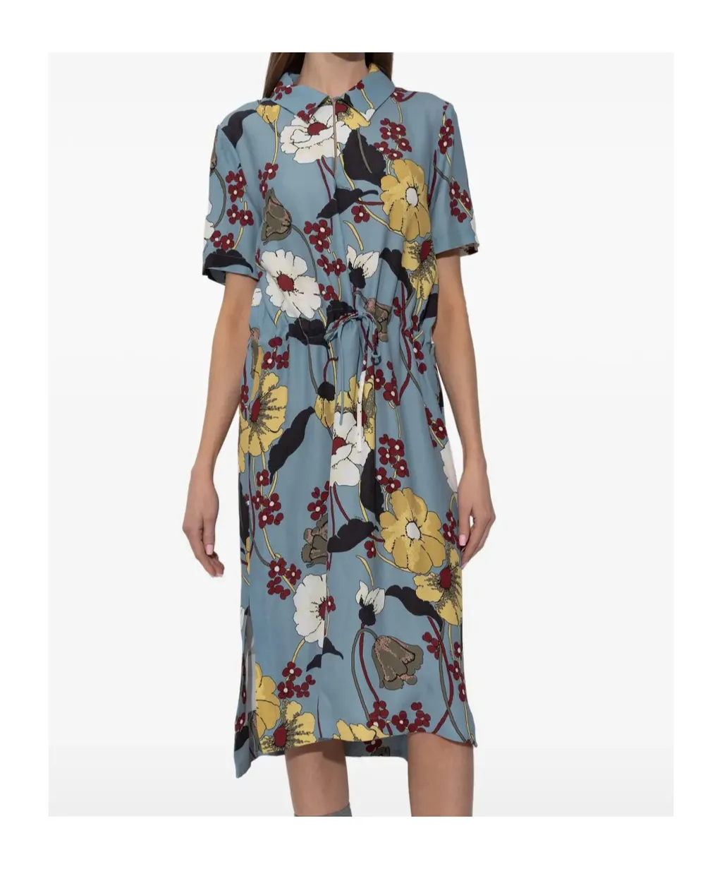 Marni Floral Print Short Sleeve Dress