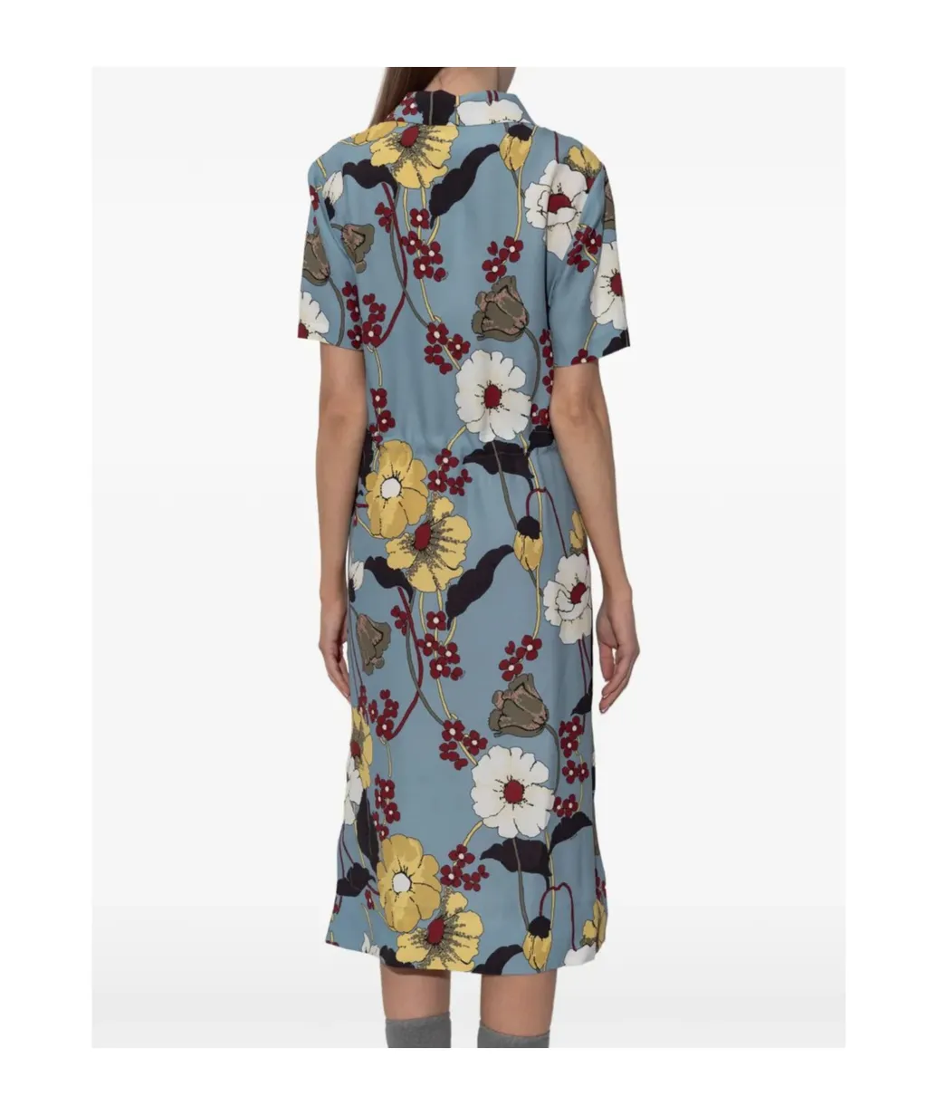 Marni Floral Print Short Sleeve Dress