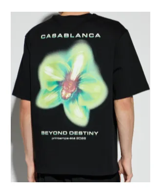 Casablanca Logo Printed Crewneck T-Shirt