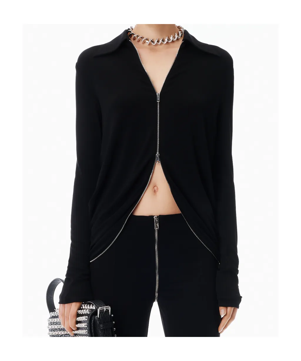 Alexander Wang Drape Zip Front Top