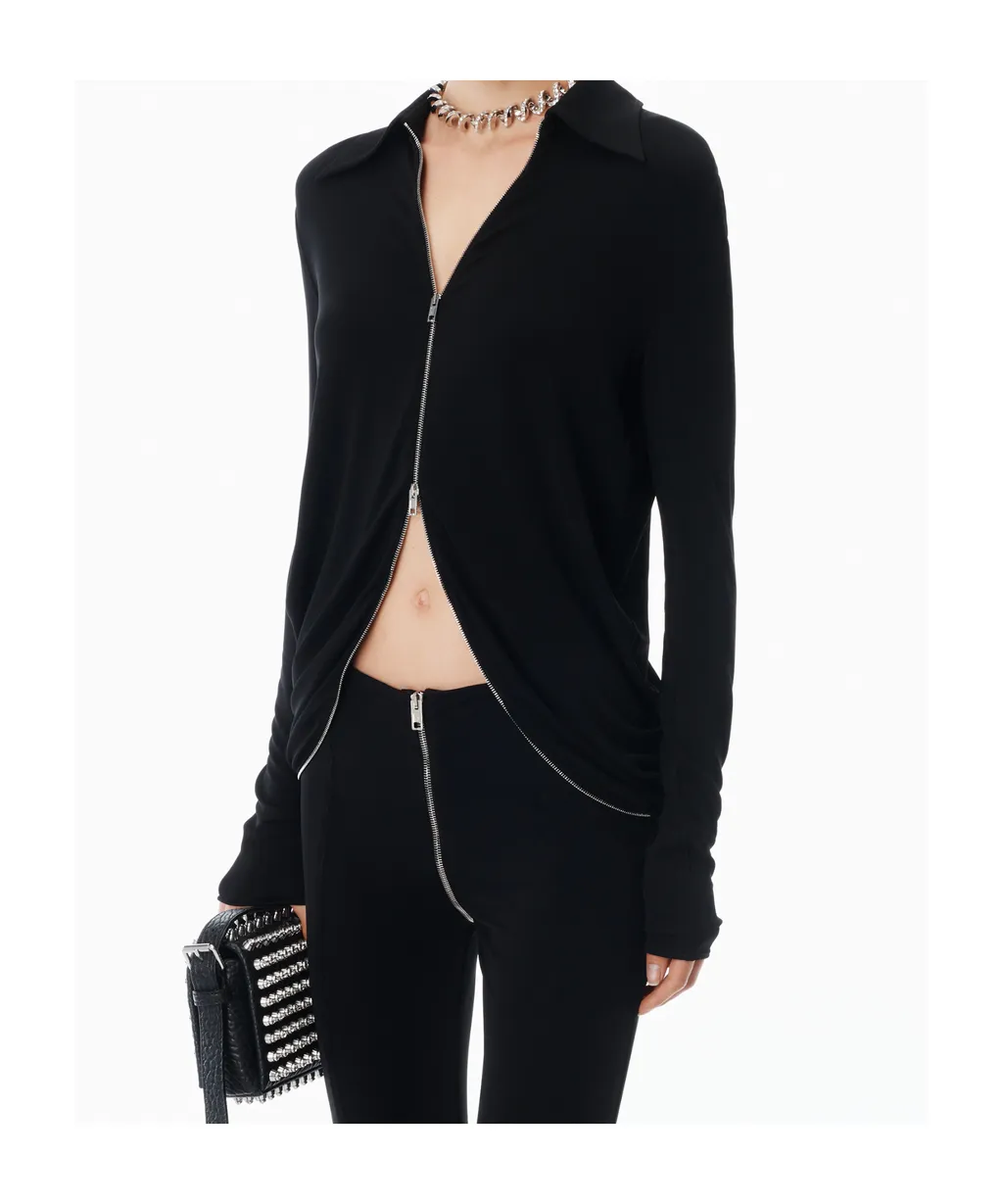 Alexander Wang Drape Zip Front Top