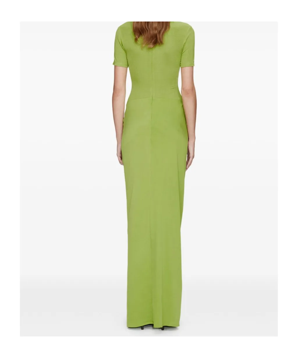 Roll-Neck Ruched Maxi Dress