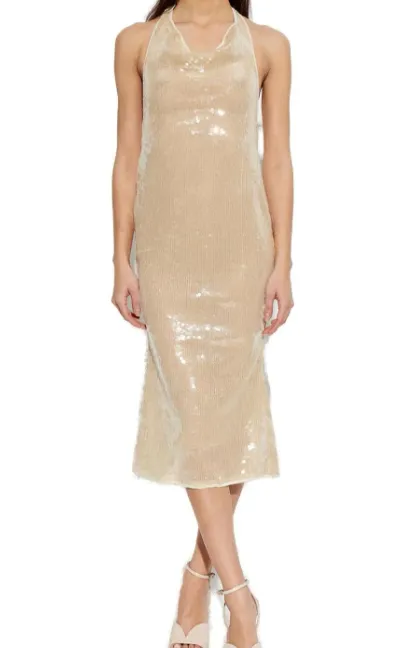 OsÉRee Sequin Open-Back Dress