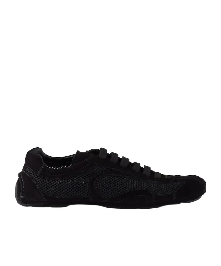 Prada Mesh-Panelled Lace-Up Sneakers