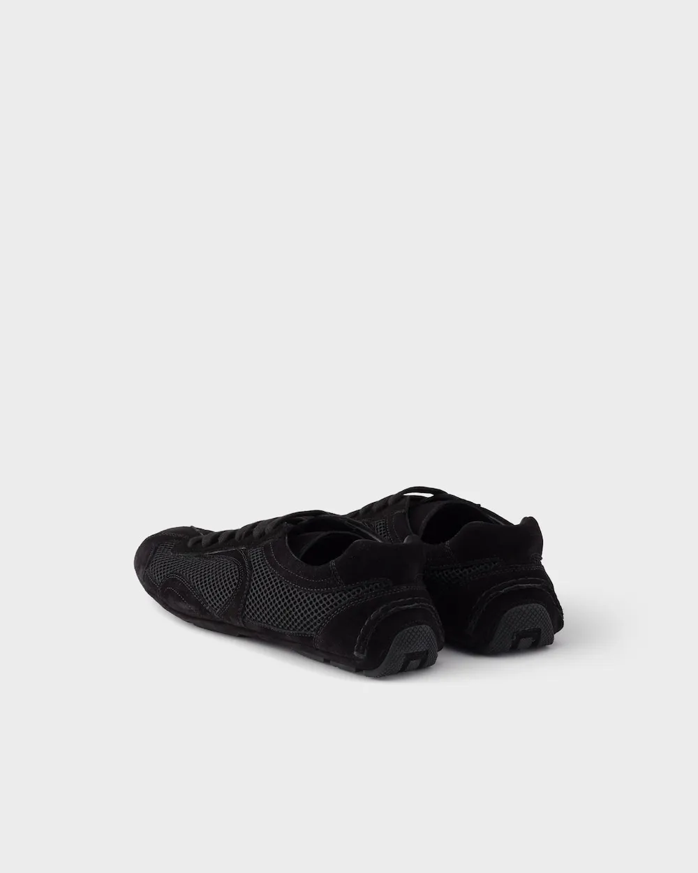 Prada Mesh-Panelled Lace-Up Sneakers