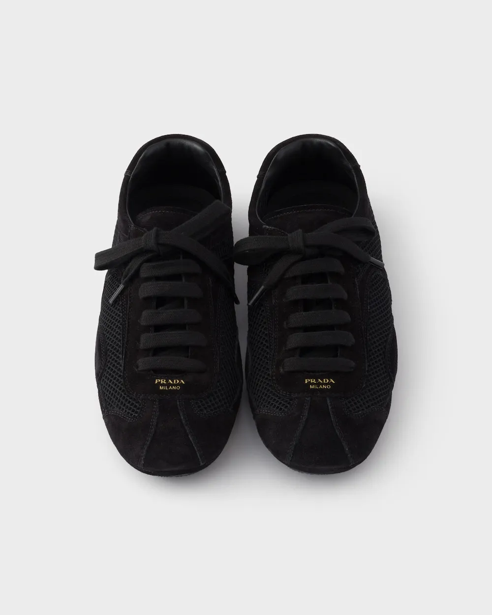 Prada Mesh-Panelled Lace-Up Sneakers