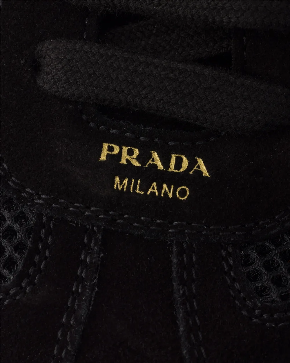 Prada Mesh-Panelled Lace-Up Sneakers