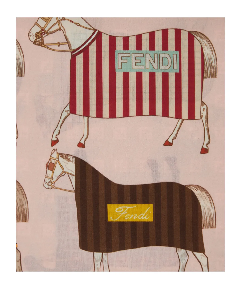 Fendi Kids Horse Print Scarf